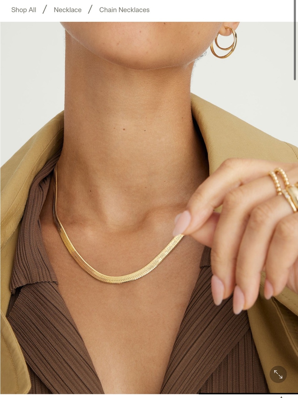 MEJURI Gold Herringbone Necklace - Women Jewelry